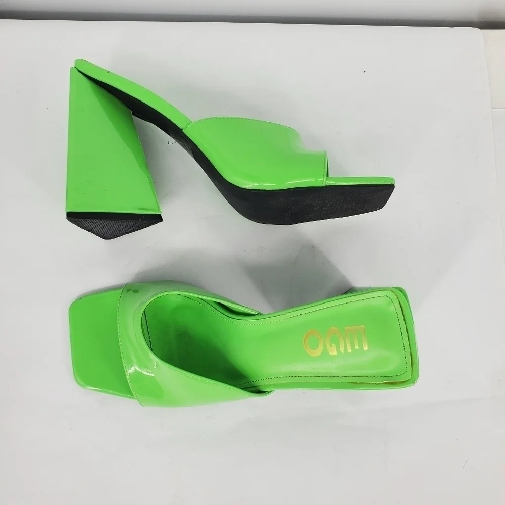 EGO Avalon Heels Women 8 Shoes Patent Leather Green